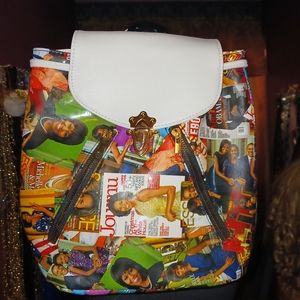 Michelle Obama Backpack Magazine Cover Collage White  NWT